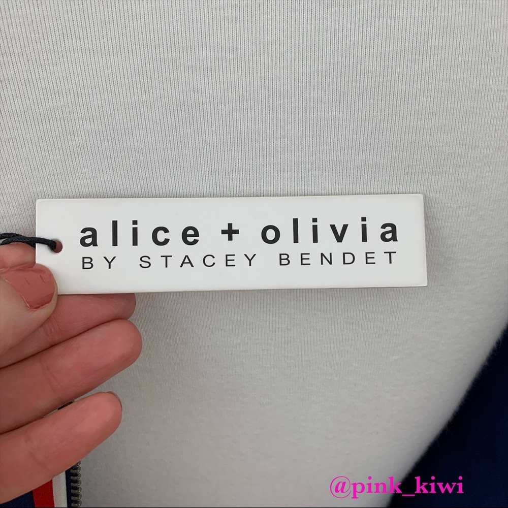 Alice + Olivia Laflora Asymmetrical Striped Ruffle Dress - Picture 12 of 13